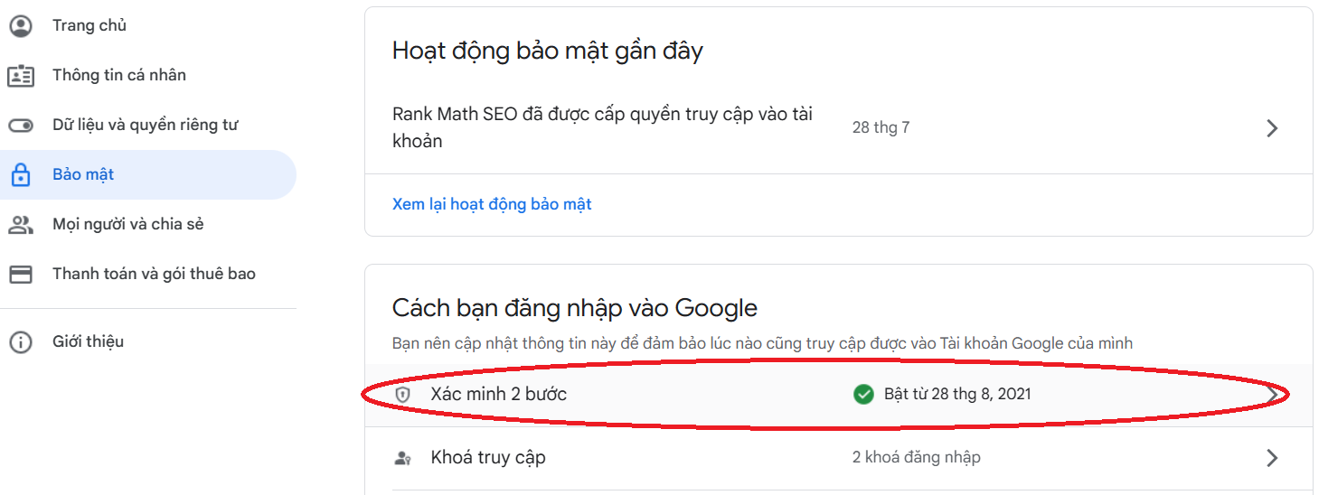 Tạo mật khẩu ứng dụng Gmail